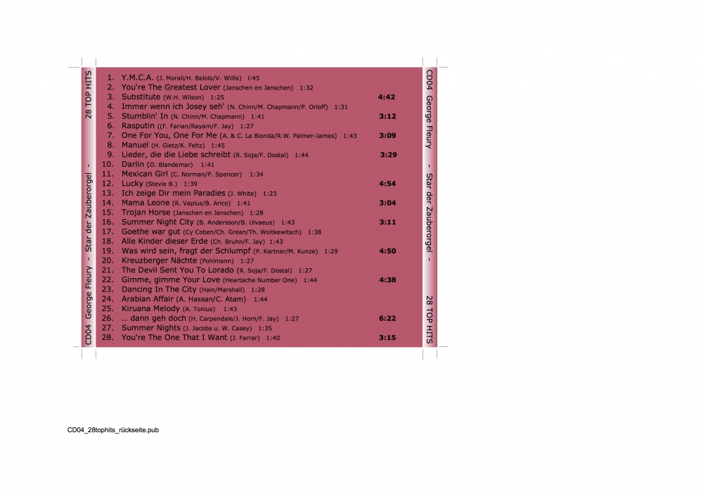 Bild 1 von CD04_28 TOP HITS von George Fleury  / (Versandart) : per mp3-Download